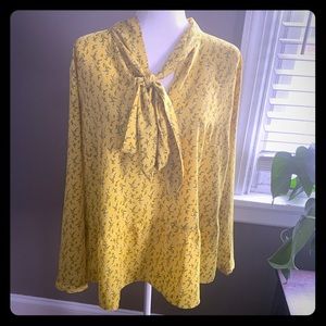 LOFT Plus yellow floral blouse